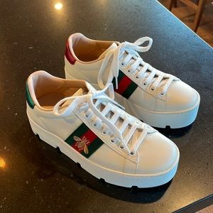 Gucci wedge sneakers duster bag and Box.